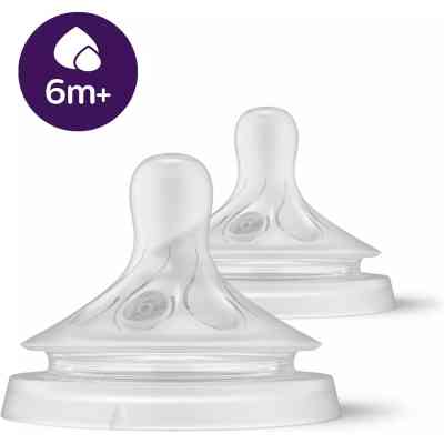 Соска Philips AVENT Natural силиконовая, Природный поток, 6 мес+, 2 ш (SCY966/02) Винница