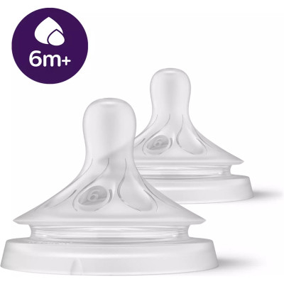 Соска Philips AVENT Natural силіконова, Природний потік, 6 міс+, 2 ш (SCY966/02) Вінниця - фото 1