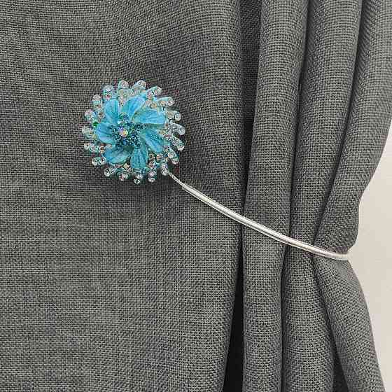 Магніти для штор та гардин "Flowers" набір 2 шт Блакитний (81-216) Київ