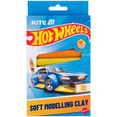 Пластилін Kite Hot Wheels восковий, 12 кольорів, 200 г (HW25-086-1) Вінниця