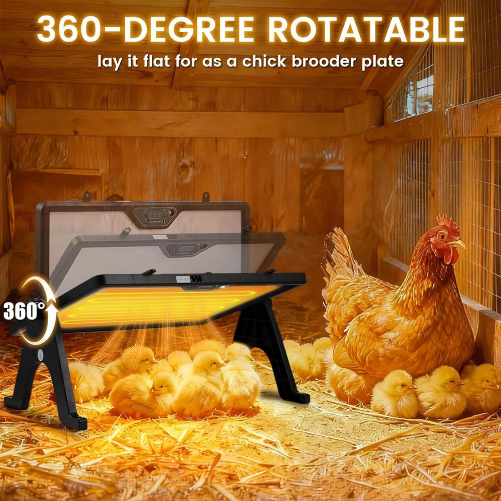 Обогреватель HIRALIY 180W черный двойная нагревательная панель 360° регул. 30–75°C программ. цикл 6/8/10/12ч Киев - изображение 2