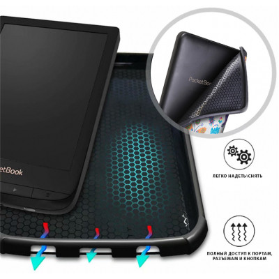 Чохол до електронної книги AirOn Premium PocketBook 606/628/633 picture 6 butterfly (4821784622281) Вінниця - фото 5