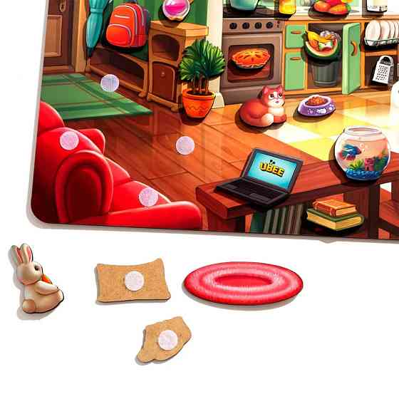 Дерев'яний пазл-вкладиш "Наведи лад в кімнаті та нагодуй Ваню" (ПСД271) PSD271 Вінниця