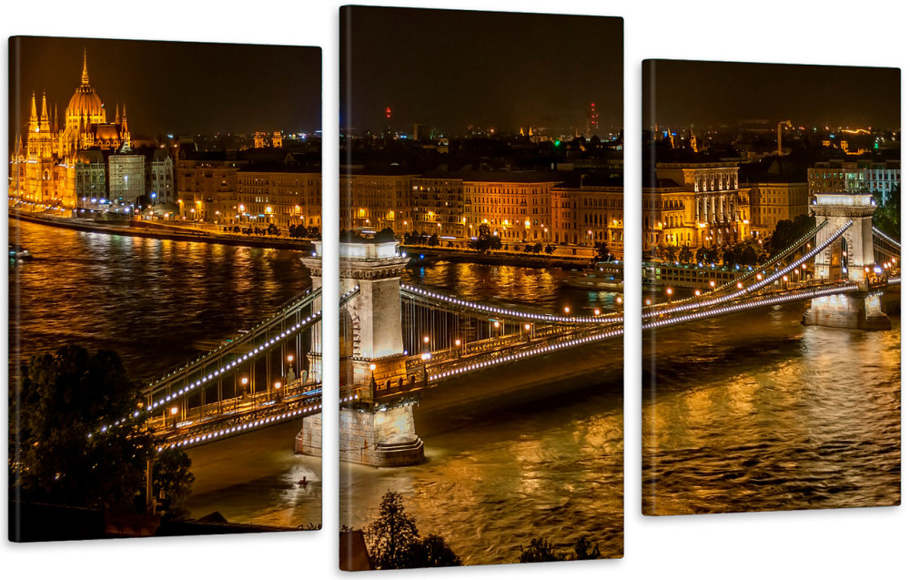 Модульная картина в гостиную / спальню Місто в ночі Art-591_3 100x150 см Киев - изображение 1