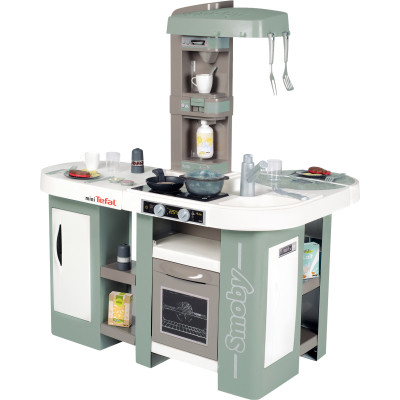 Игровой набор Smoby Большая интерактивная кухня Тефаль Студио с эффектом кипения 34 аксессуара Мятно-серая с белым (311053) Винница - изображение 1