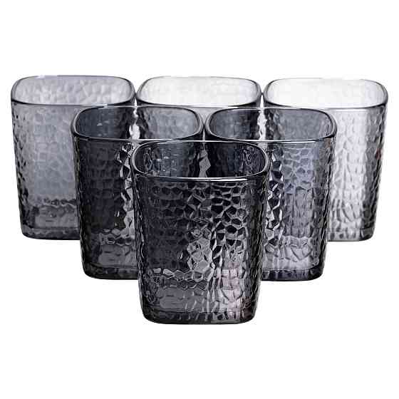 Yiwu Набір скляних склянок 6 (шт) 250 (мл) для лимонадів, соку, води, коктейлів Сірий HP-19-AY- Коломия