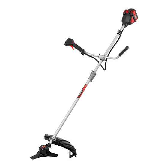 Тример акумуляторний безщітковий 40 В (2×20 В), 6000 об/хв, діаметр обертання диска/ліски 255/350 мм, котушка + 3-зубчастий ніж, Киев