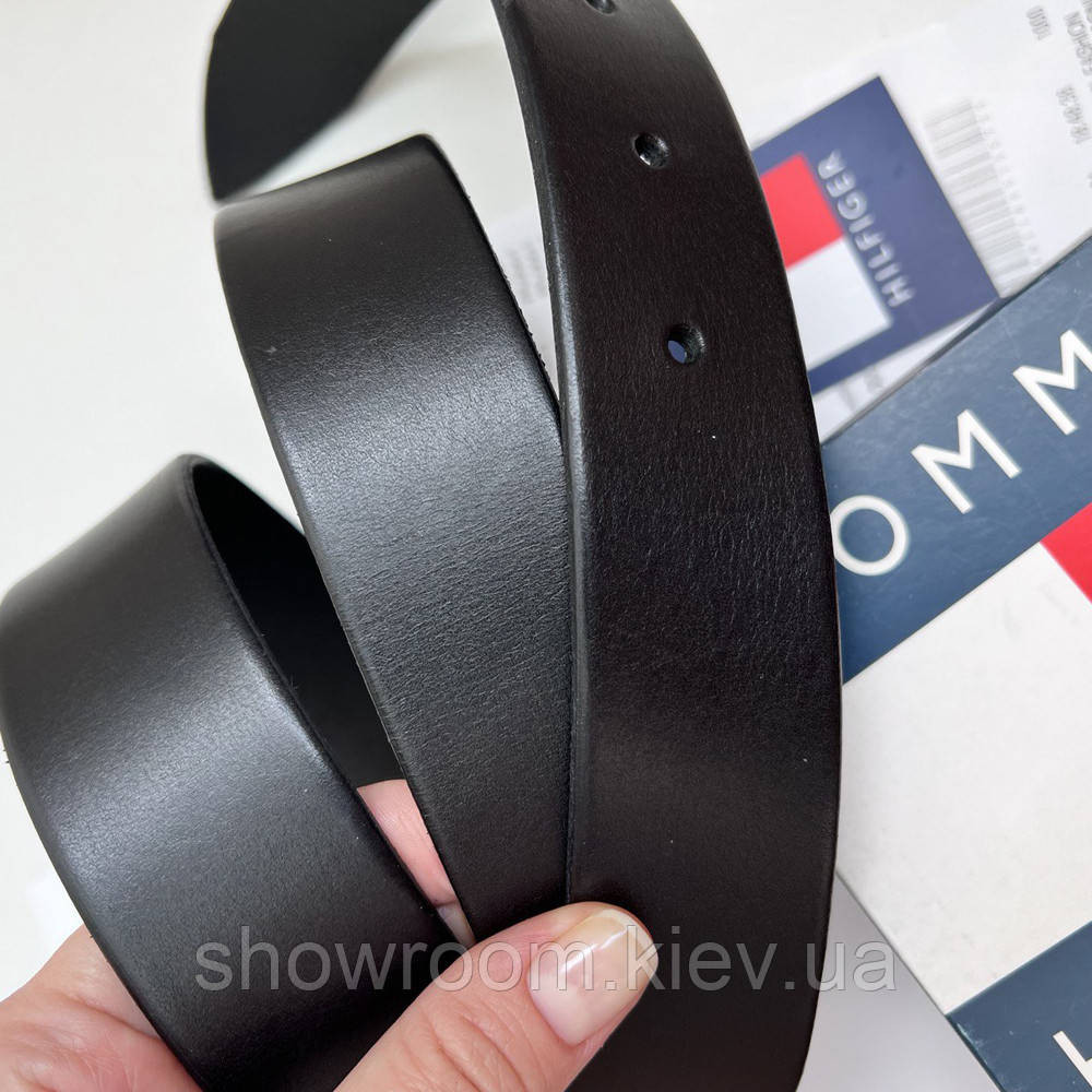 Мужской кожаный брендовый ремень (075) черный Киев - изображение 2