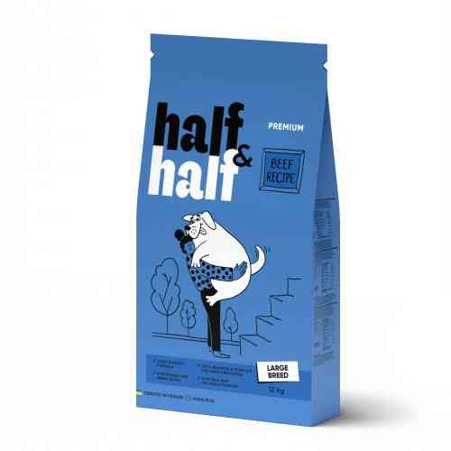 Сухий корм Half&Half для дорослих собак великих порід, із яловичиною, 12 кг Київ