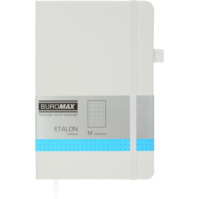 Книга записная Buromax Etalon 125x195 мм 96 листов в точку обложка из искусственной кожи Белая (BM.291360-12) Винница - изображение 1
