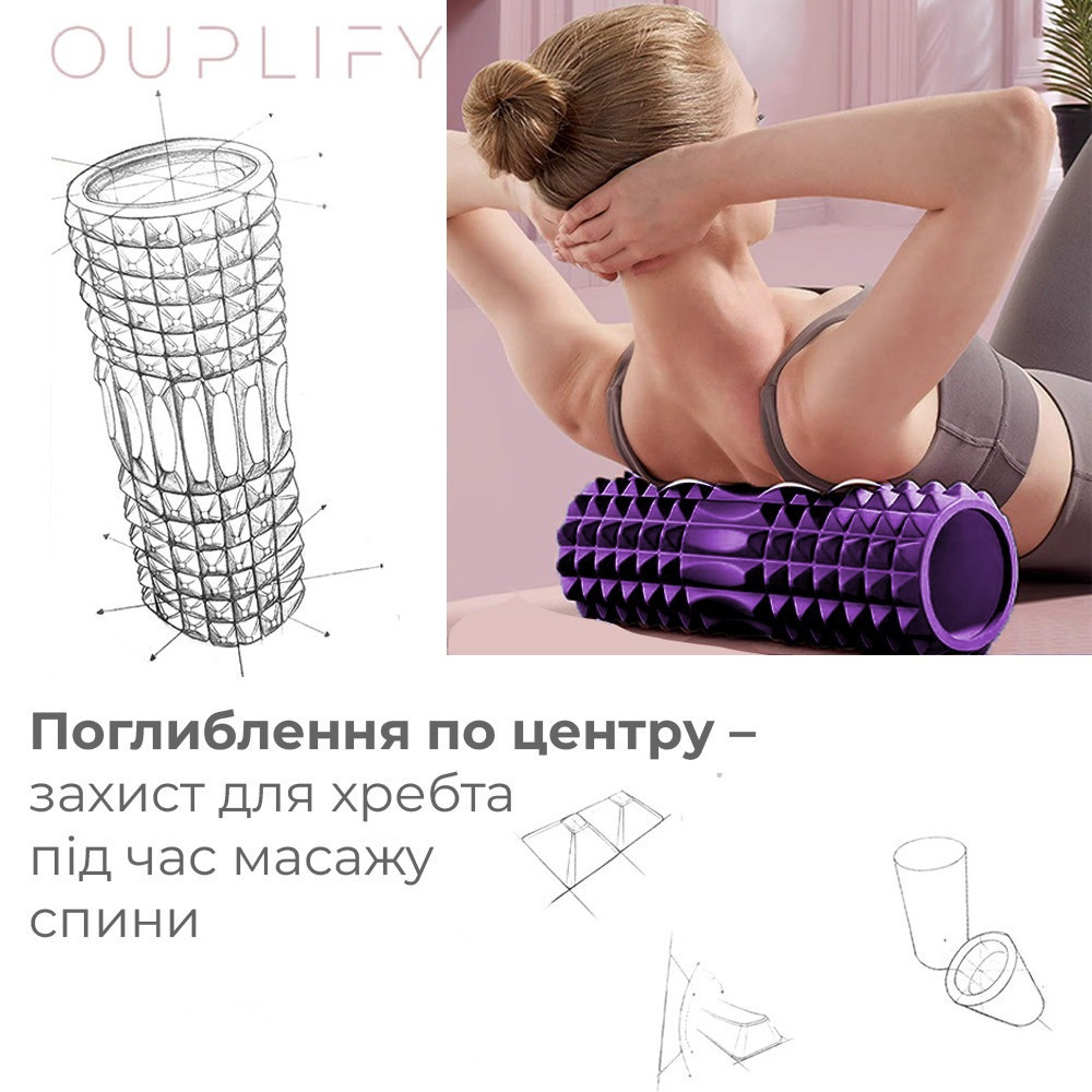 Масажний ролик (роллер) PowerPlay 4406 EVA Massage Roller Фіолетовий (45x12см.) Кам'янське - фото 5