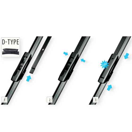 Щітки oximo безкаркасні модельні (к-т 2шт) d-type 500 + 350 мм двірника Мукачево