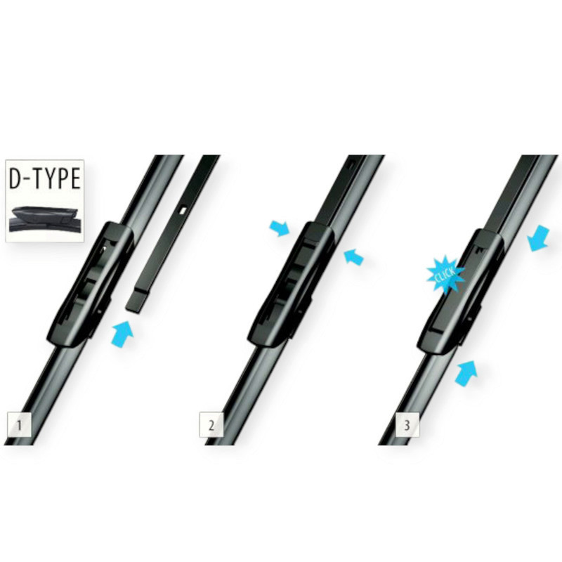 Щітки oximo безкаркасні модельні (к-т 2шт) d-type 500 + 350 мм двірника Мукачево - фото 3