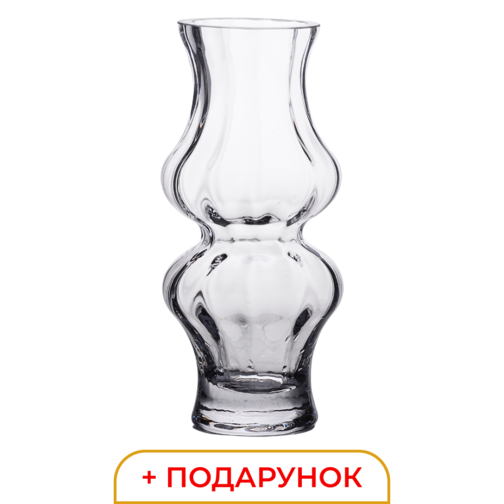 Flower Season Скляна ваза для квітів прозора 20.5 см декоративна для дому та інтер'єру + Киев - изображение 1