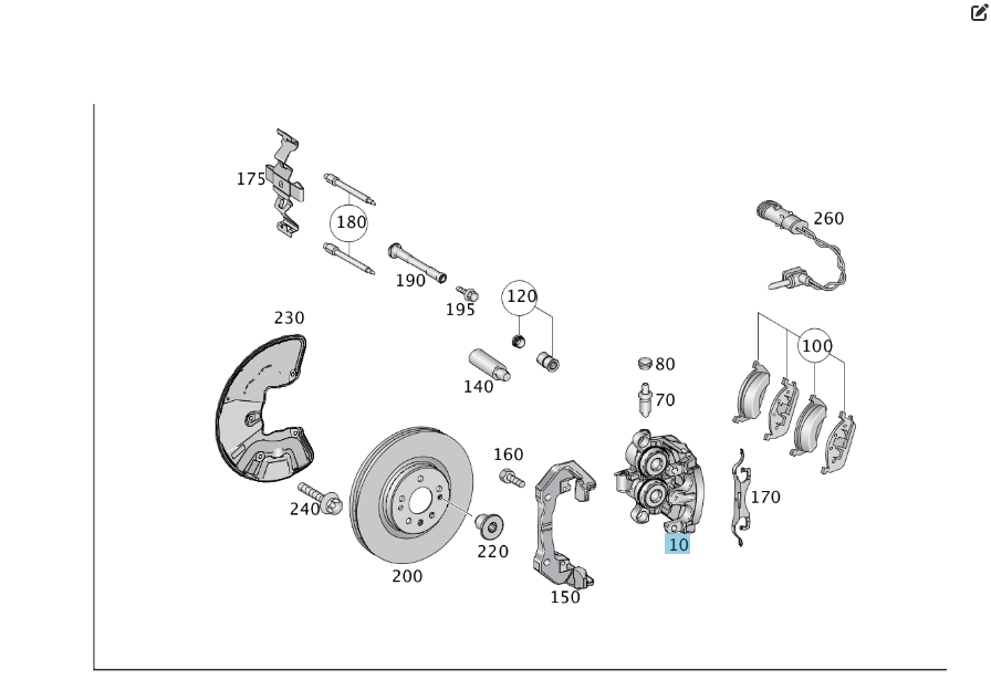 Mercedes-Benz  A1664210381 Передній гальмівний супорт лівий +A1664210206 Кронштеїн (скоба) ML/GLE W166 GLE Coupe C292 GL/GLS X166 Одесса - изображение 8
