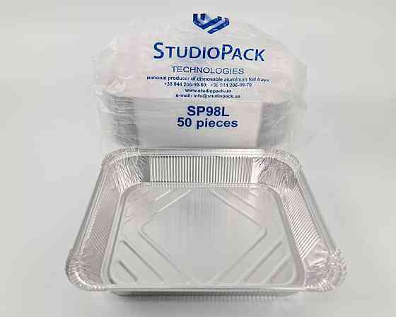 Контейнер из пищевой алюминиевой фольги прямоугольный 3100мл SP98L 50 штук (1 пачка) Харьков