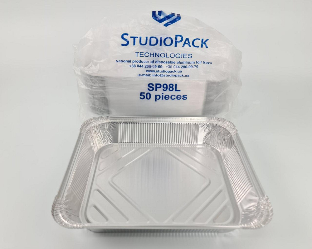 Контейнер из пищевой алюминиевой фольги прямоугольный 3100мл SP98L 50 штук (1 пачка) Харьков - изображение 4
