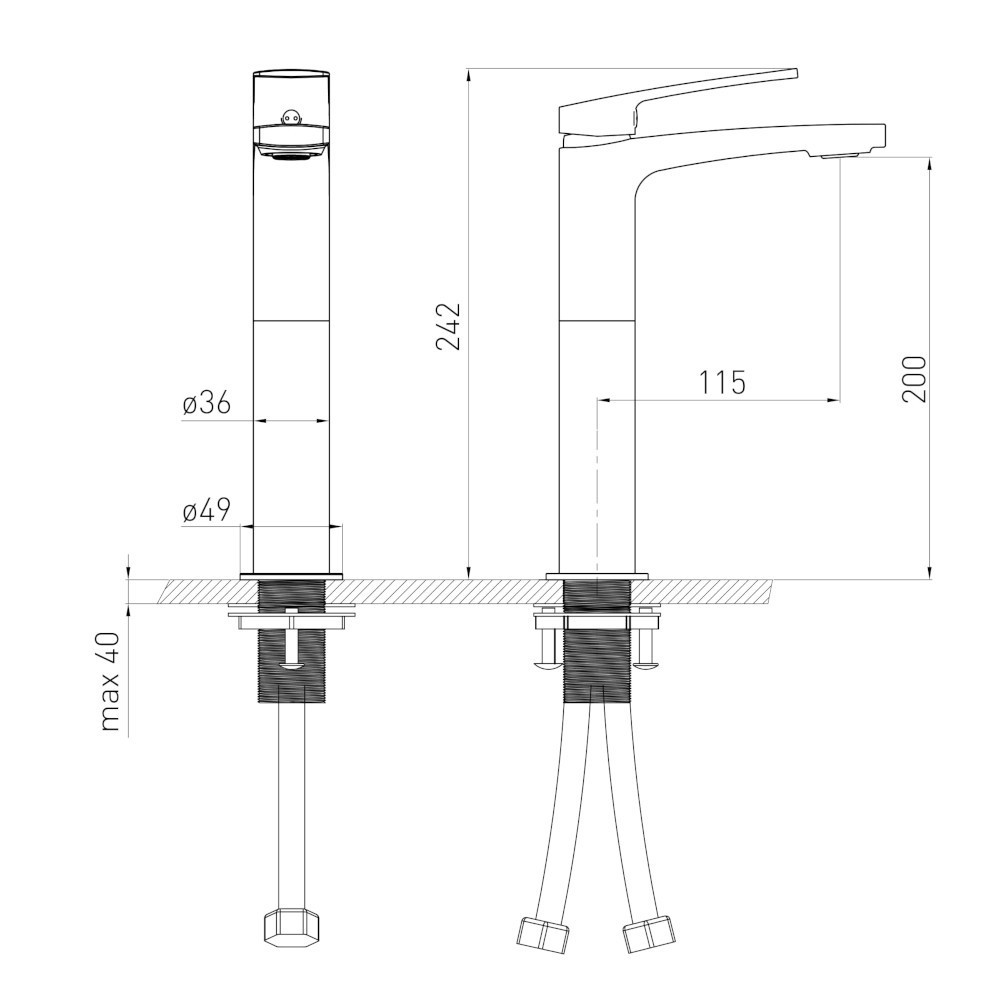 Смеситель для раковины высокий Volle CANTE cromo 1512.011301 Киев - изображение 2