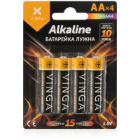 Батарейка AA LR6 Alkaline 4pcs Blister Vinga (VJABAA4) Київ - фото 1