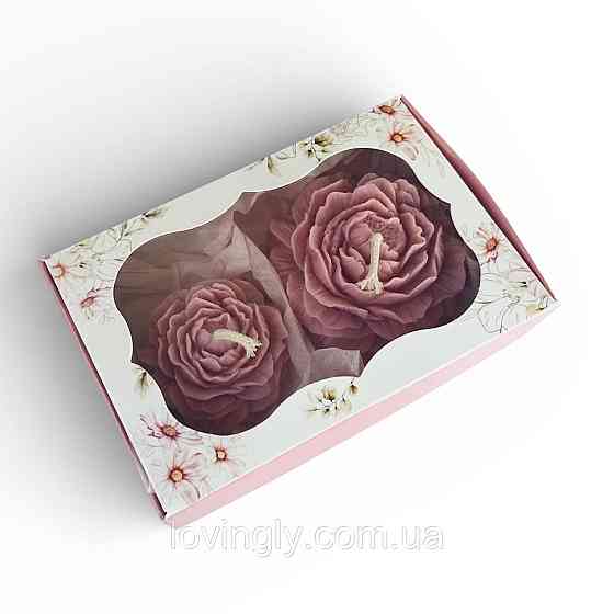 Подарунковий набір свічок - троянди  ручної роботи, натуральний віск, коробка, подарунок мамі, подрузі Ірпінь