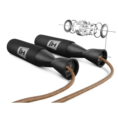 Скакалка шкіряна з підшипниками та м'якою рукояткою Hop-Sport L015 Київ - фото 4