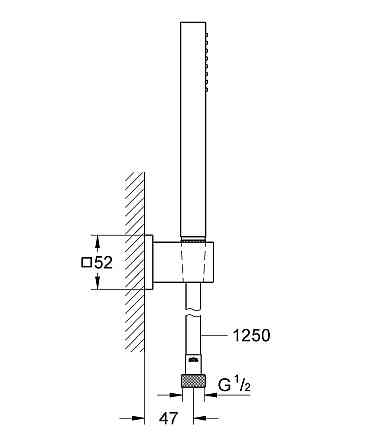 Душевой набор с держателем, 1 режим струи Grohe Euphoria Cube (27703000) Киев