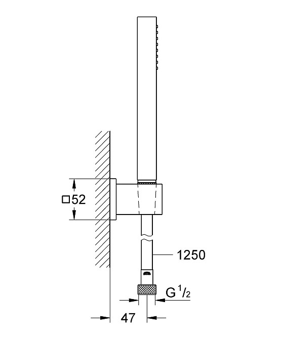 Душовий набір з тримачем, 1 режим струменю Grohe Euphoria Cube (27703000) Київ - фото 3
