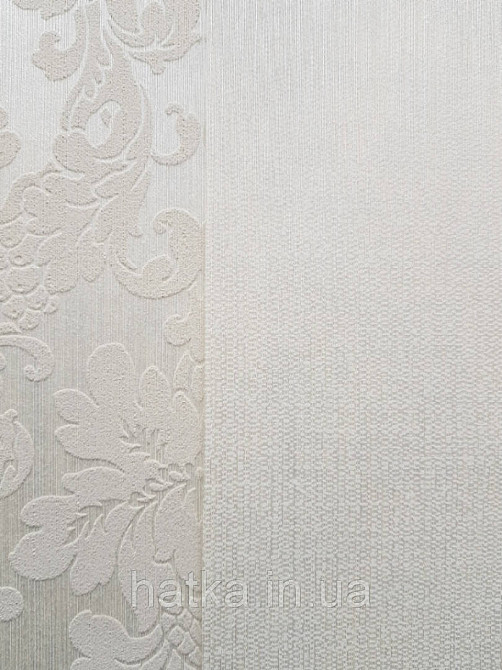 Текстильні шпалери на флізелін Da capo RaschTextil 085548 однотонні жовта смужка пісочна з золотом Київ - фото 2