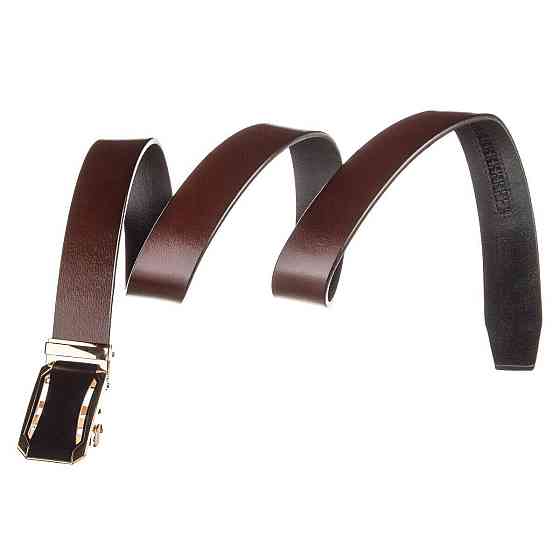 Деловой мужской ремень с автоматической пряжкой Vintage 20209 Коричневый Киев