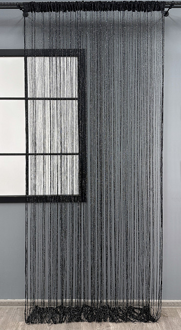 Шторы-нити с люрексом Черный 300х300см 1 шт (61-099) Киев - изображение 2