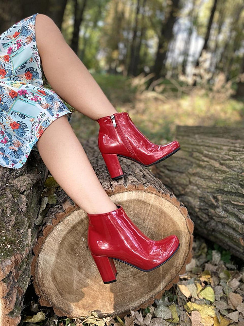 Nivelle Ботинки NIVELLE красные лаковая кожа каблук 9см размер 39 (3012) Коломия - фото 6