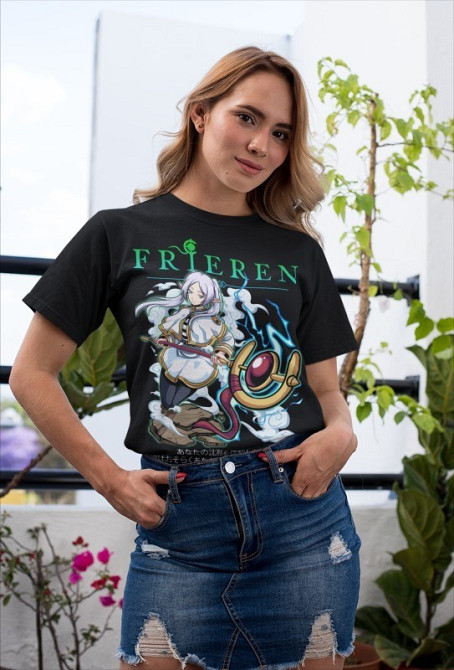 Футболка з аніме принтом Ферн Старк Слееве Хеавй оверсайз (S/M/L) Чорний AnimeJ0378 Дніпро - фото 3