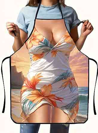 Фартух з приколом для жінок Сукня с квітами 80 на 60 см різнобарвний Київ