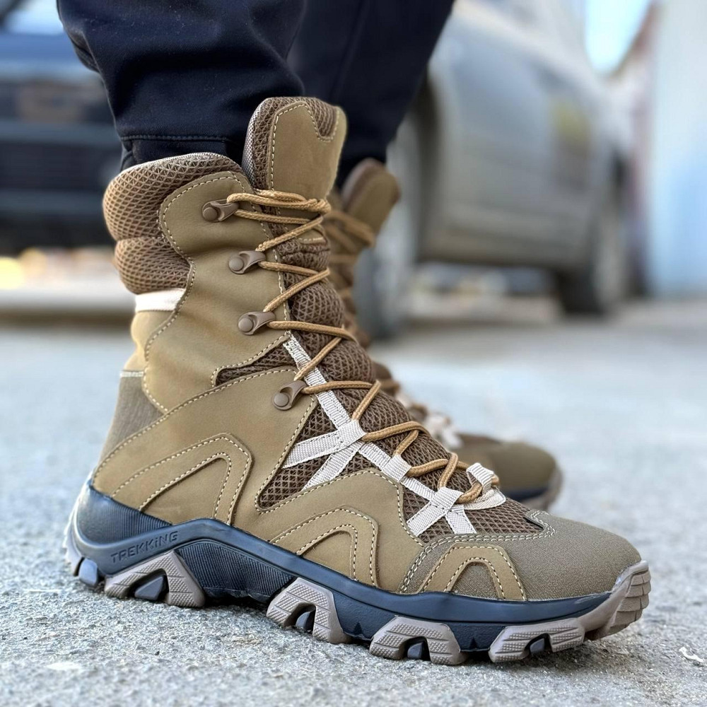 Військові берці койот літні чоловічі з натуральної шкіри, супінатором та посиленою п’ятою Львів - фото 3