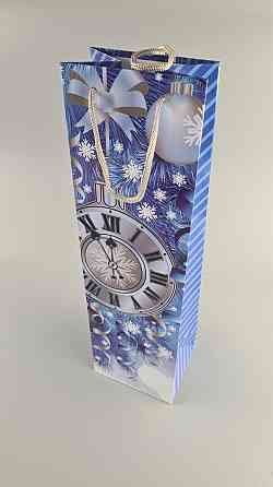 Пакет новорічний паперовий під пляшки-022 (12 шт) Харків