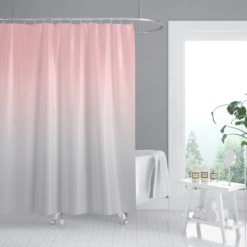 Шторка для ванної Zerix SCT-005-180x180 з поліестеру (Візерунок рожево-сірий) (ZX4989) Київ - фото 1