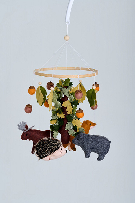 Дитячий мобіль на ліжечко для немовлят WooolyWool «Forest» Київ - фото 5