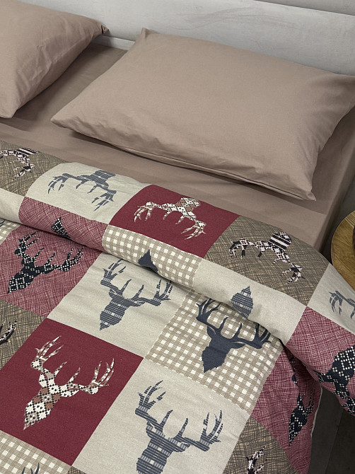 Ecotton Комплект постільної білизни Ecotton Євро 210х215 см червоний Олені новорічний Коломия - фото 2