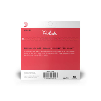 Струны для скрипки D'Addario Prelude Violin String Set 3/4 Scale Medium Tension (J810 3/4M) Винница - изображение 3