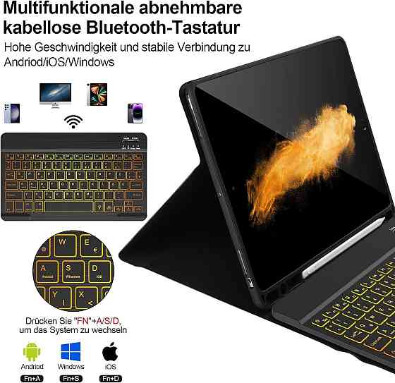 Защитный чехол с Bluetooth клавиатурой для iPad 10.2 Inch (9/8/7 Generation) и iPad Air 3rd / Pro 10.5 Днепр