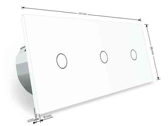 Сенсорний диммер 3 сенсора (1-1-1) Livolo білий скло (VL-C701D/C701D/C701D-11) Коломыя