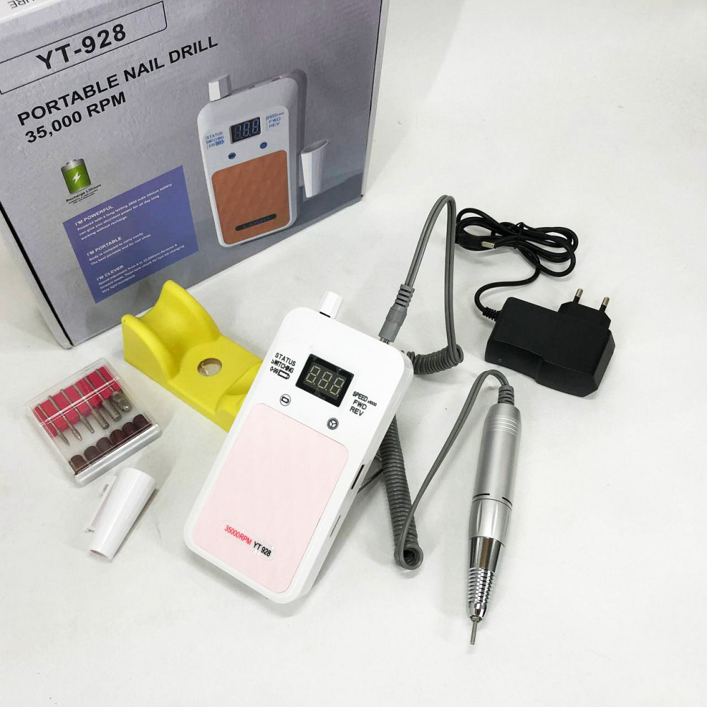 Фрезер для маникюра и коррекции ногтей Nail Drill YT-928 белый, Маникюрный фрезер с подсветкой UG-37 Львов - изображение 12