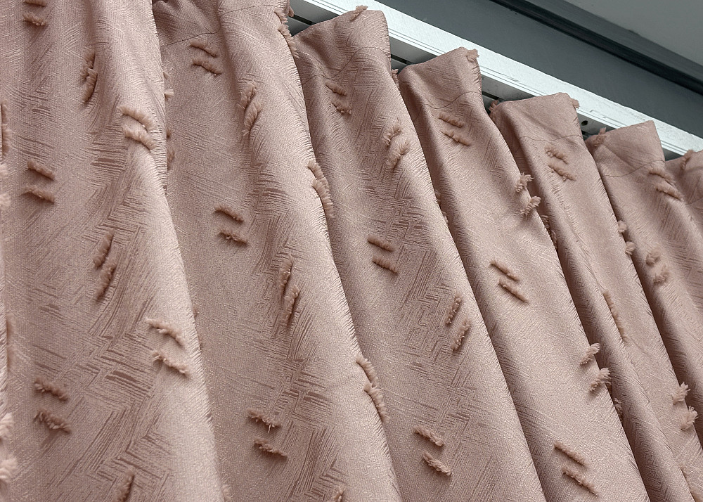 Шторная ткань Лен Букле цвет пудровый 1880ш Киев - изображение 5