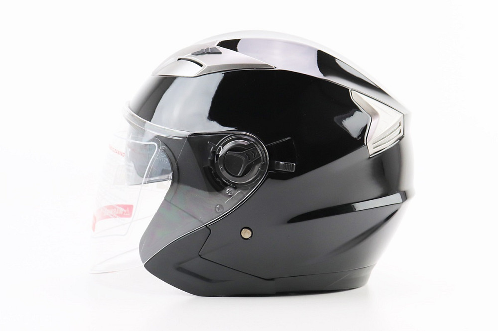 Шолом відкритий+відкидні окуляри BLD-708 М (57-58см), ЧОРНИЙ глянець Киев - изображение 4