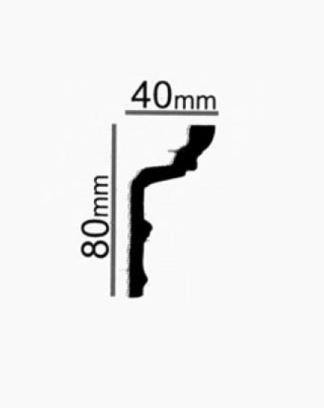 Потолочный плинтус 2м   GP-57  80х40х2000  mm для натяжных потолков Днепр - изображение 2