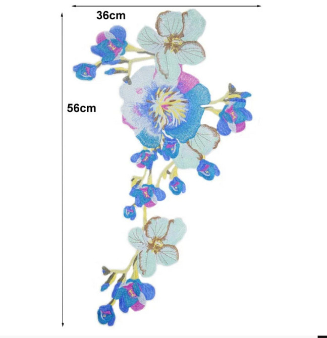 Аппликация нашивка на одежду Цветы голубые Киев - изображение 2