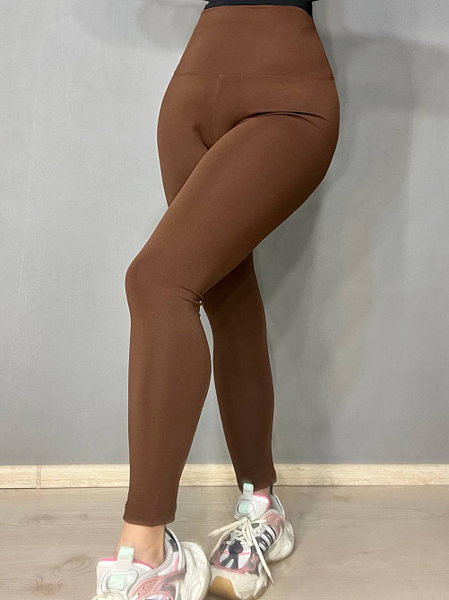 Лосини жіночі Oysho 101 NanoFit з широким поясом тонкі коричневі, коричневий, S Київ - фото 9