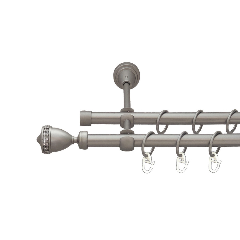 Карниз Orvit Етернія металевий дворядний відкритий Сатин 16\16 мм 160 см (6098926) Львов - изображение 1
