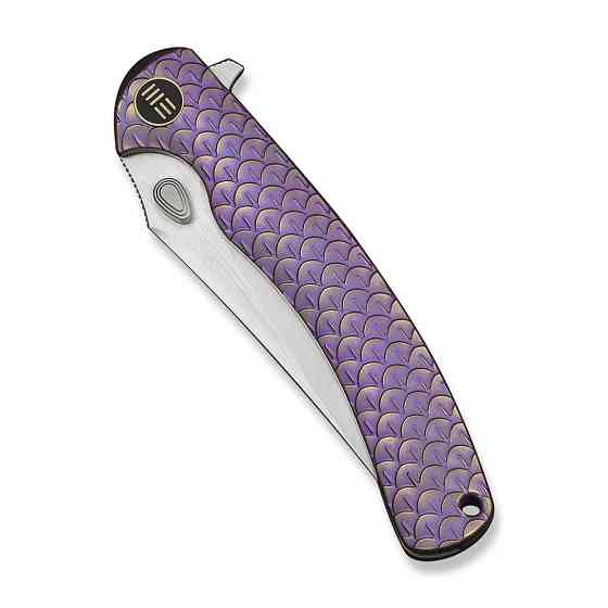 Ніж складаний туристичний Weknife Dracarys, (9.1 см) Böhler M390 / титан 6AL4V фіолетовий/золотий Київ
