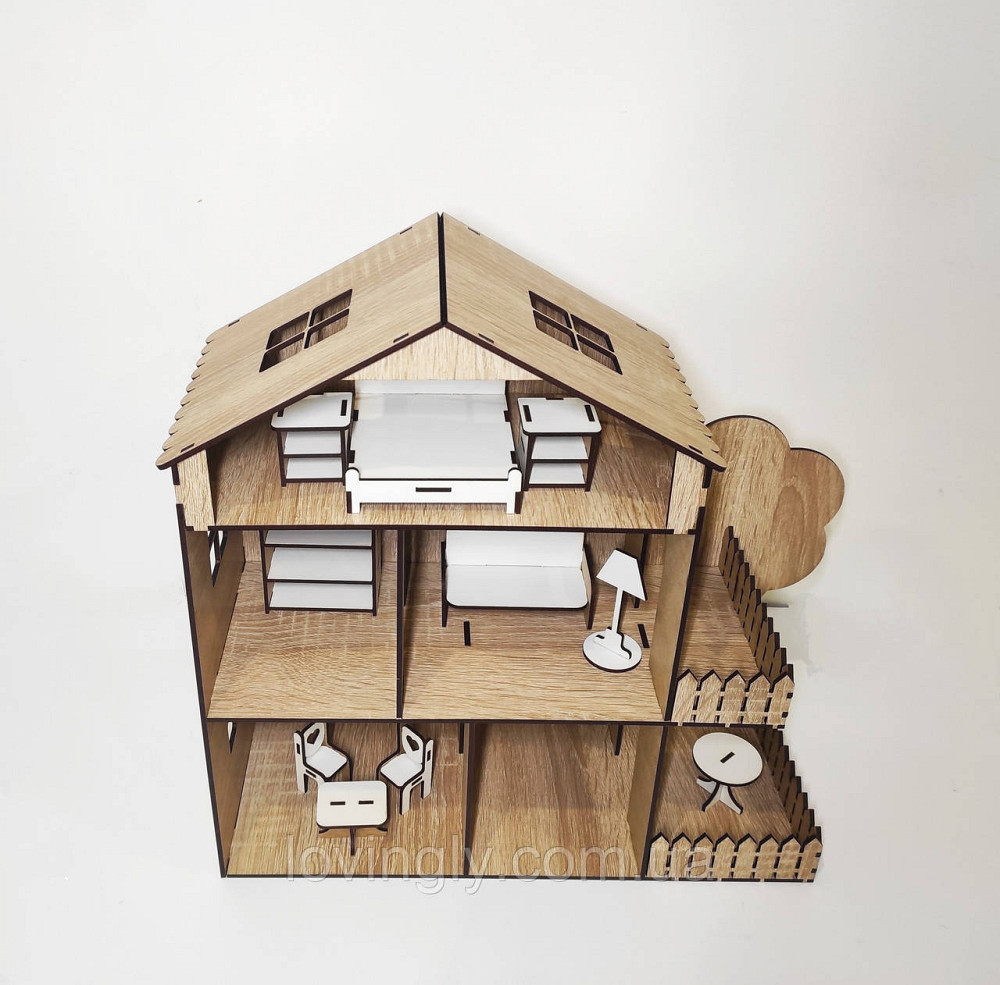 Ігровий ляльковий будиночок 37 см з набором меблів 10 одиниць Ірпінь - фото 4